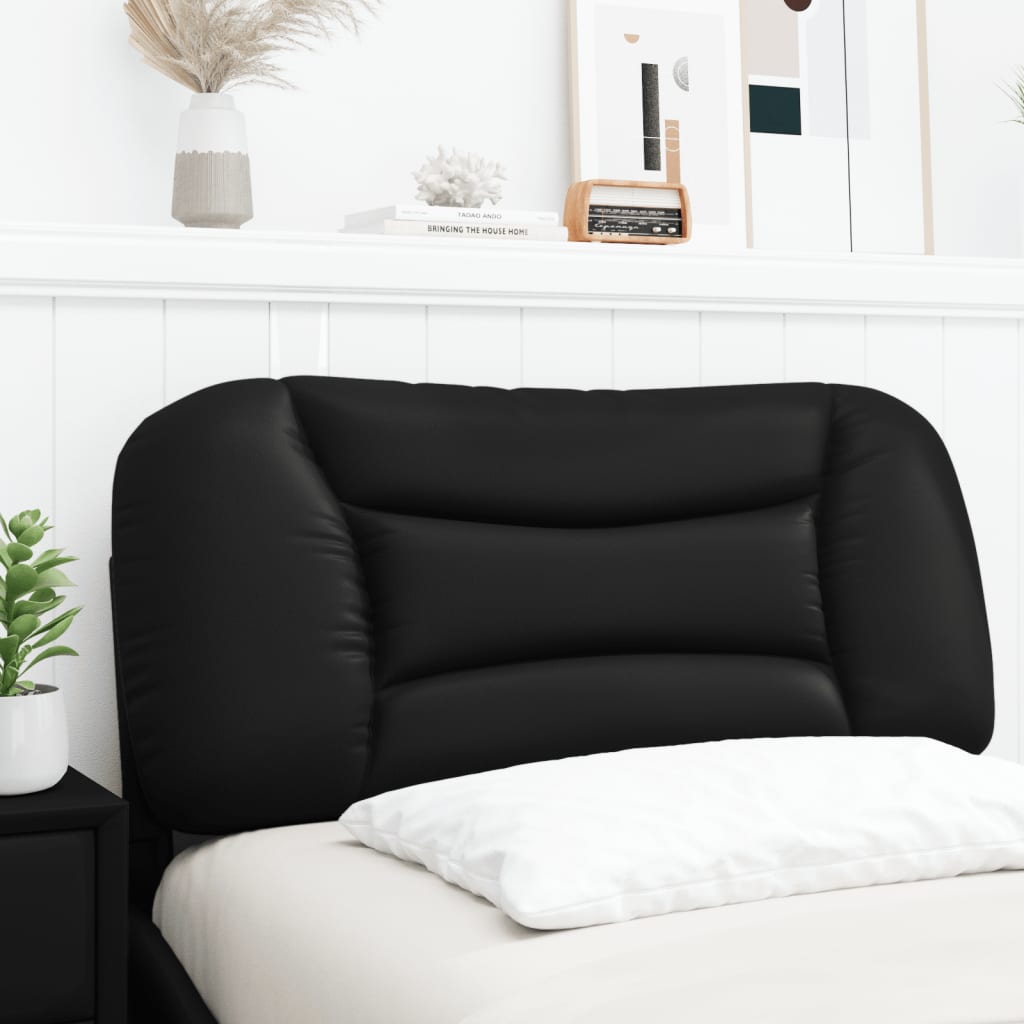 Hoofdbordkussen Kunstleer Zwart 90 cm