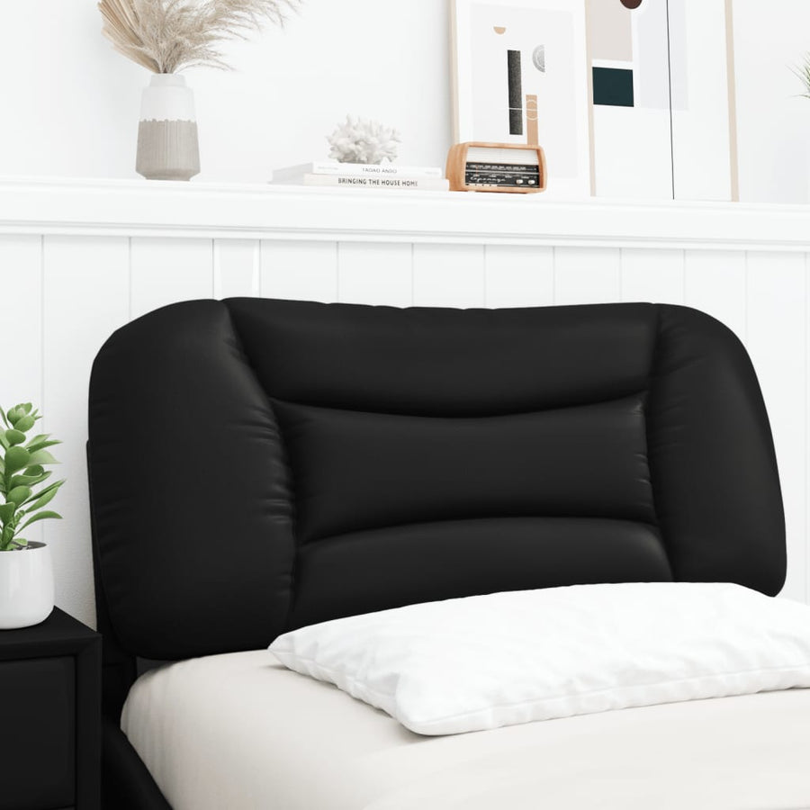 Hoofdbordkussen Kunstleer Zwart 90 cm