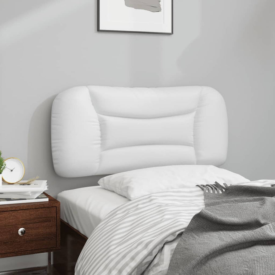 Hoofdbordkussen Kunstleer Wit 90 cm