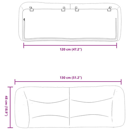 Hoofdbordkussen "Hvar" 120 cm stof donkerbruin