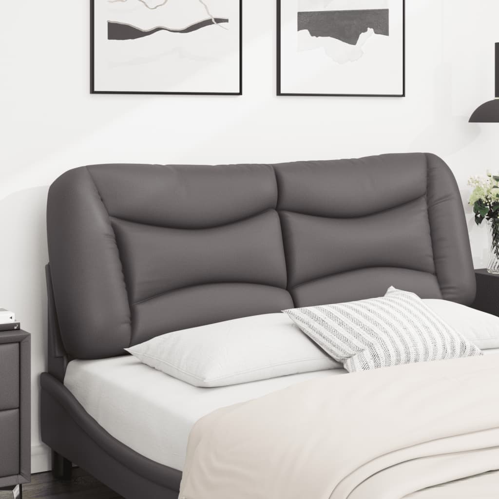 Hoofdbordkussen Kunstleer Grijs 120 cm