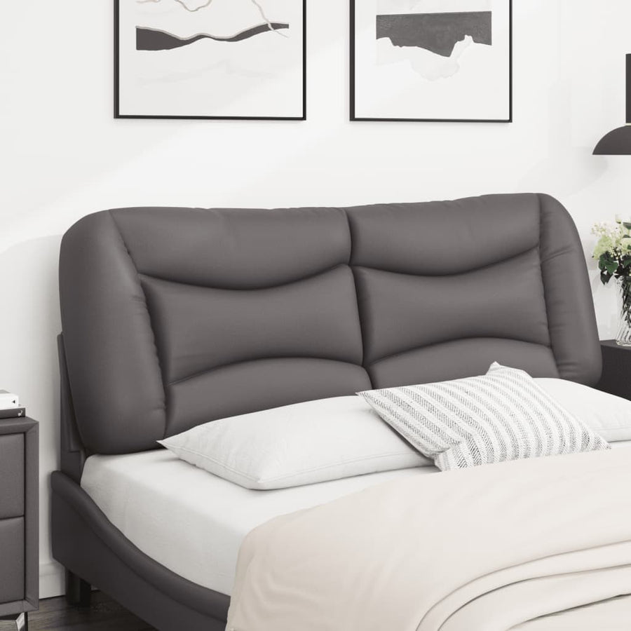 Hoofdbordkussen Kunstleer Grijs 120 cm