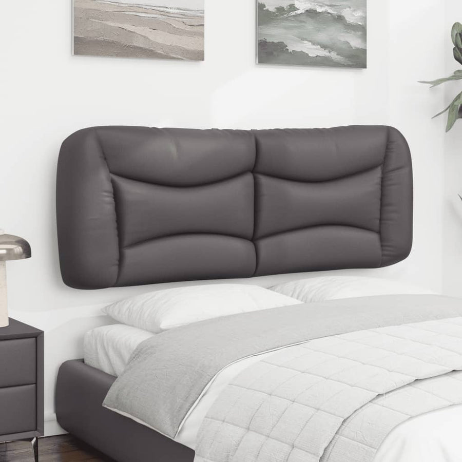 Hoofdbordkussen Kunstleer Grijs 120 cm