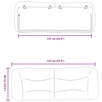 Hoofdbordkussen "Hvar" 137 cm stof donkergrijs