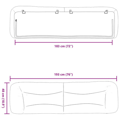 Hoofdbordkussen "Hvar" 183 cm stof lichtgrijs