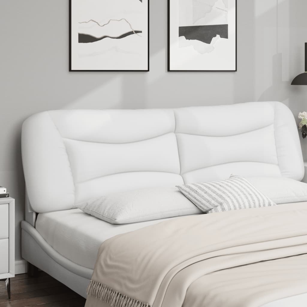 Hoofdbordkussen "Hvar" 183 cm kunstleer wit