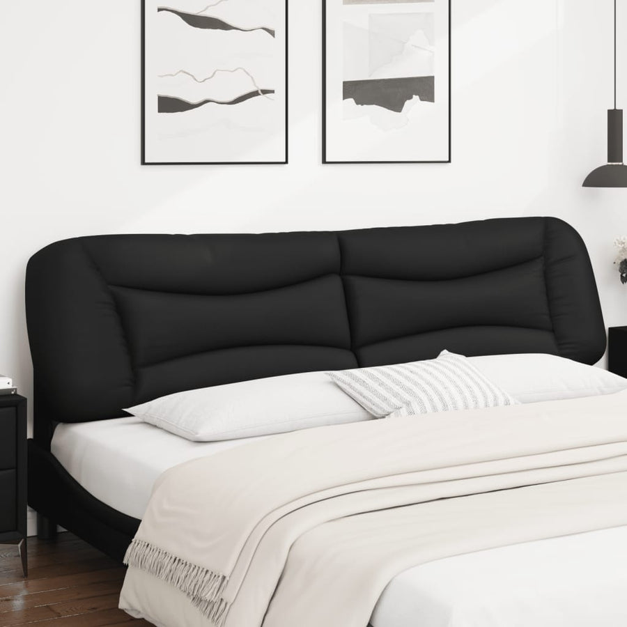 Hoofdbordkussen Kunstleer Zwart 200 cm