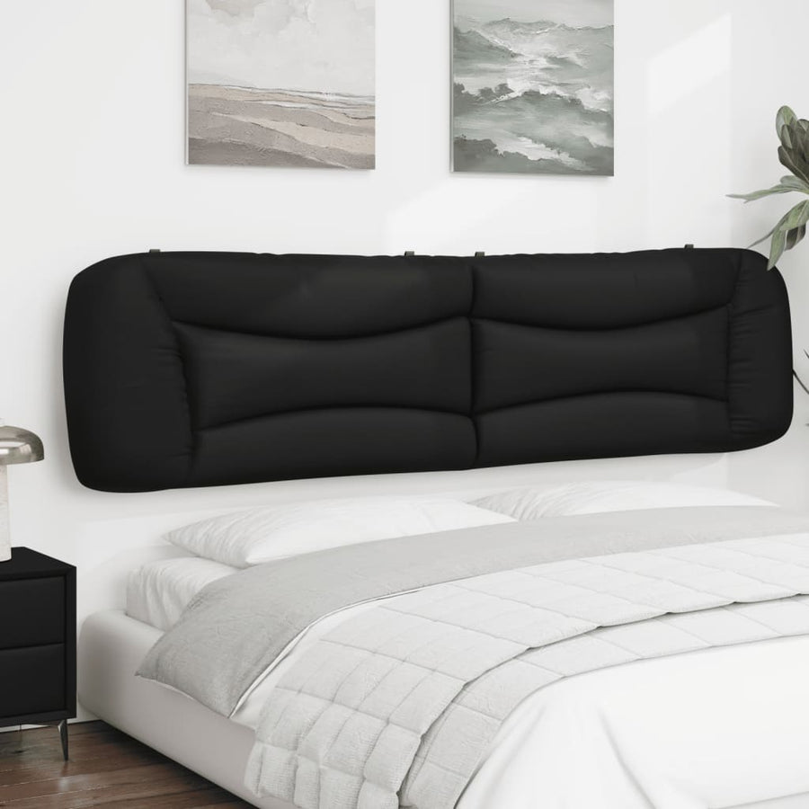 Hoofdbordkussen Kunstleer Zwart 200 cm