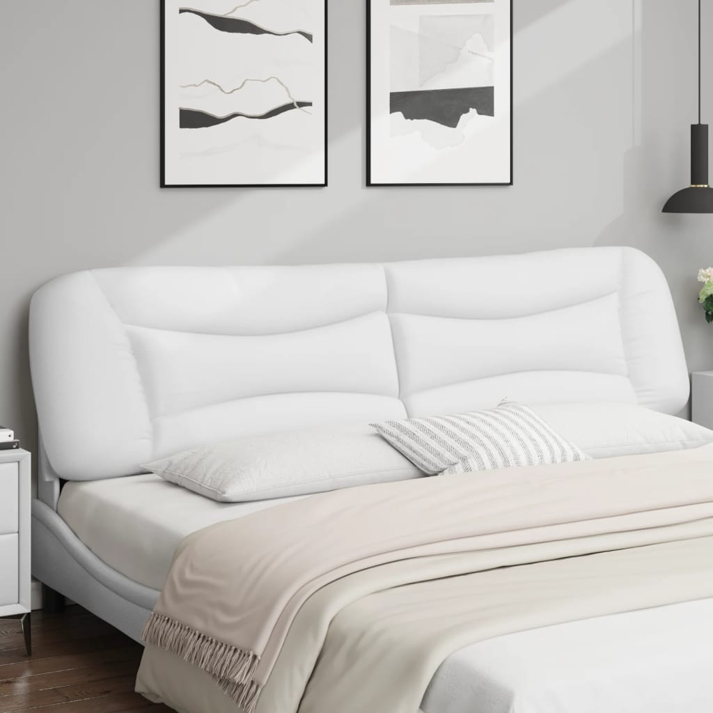 Hoofdbordkussen Kunstleer Wit 200 cm