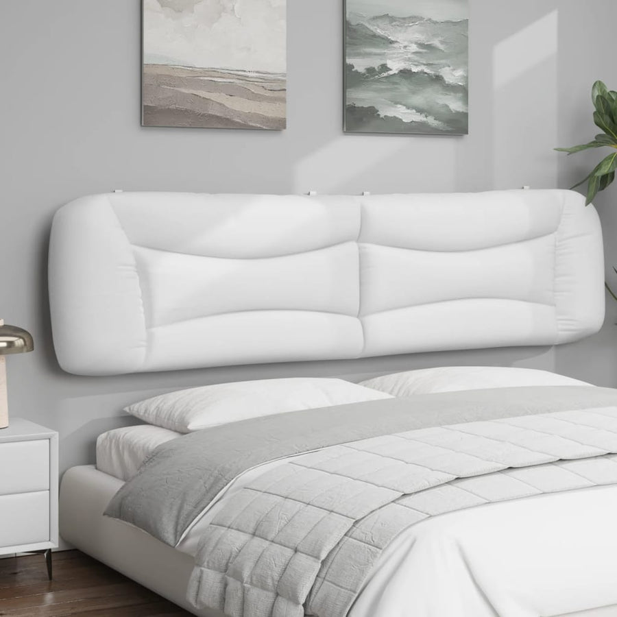 Hoofdbordkussen Kunstleer Wit 200 cm
