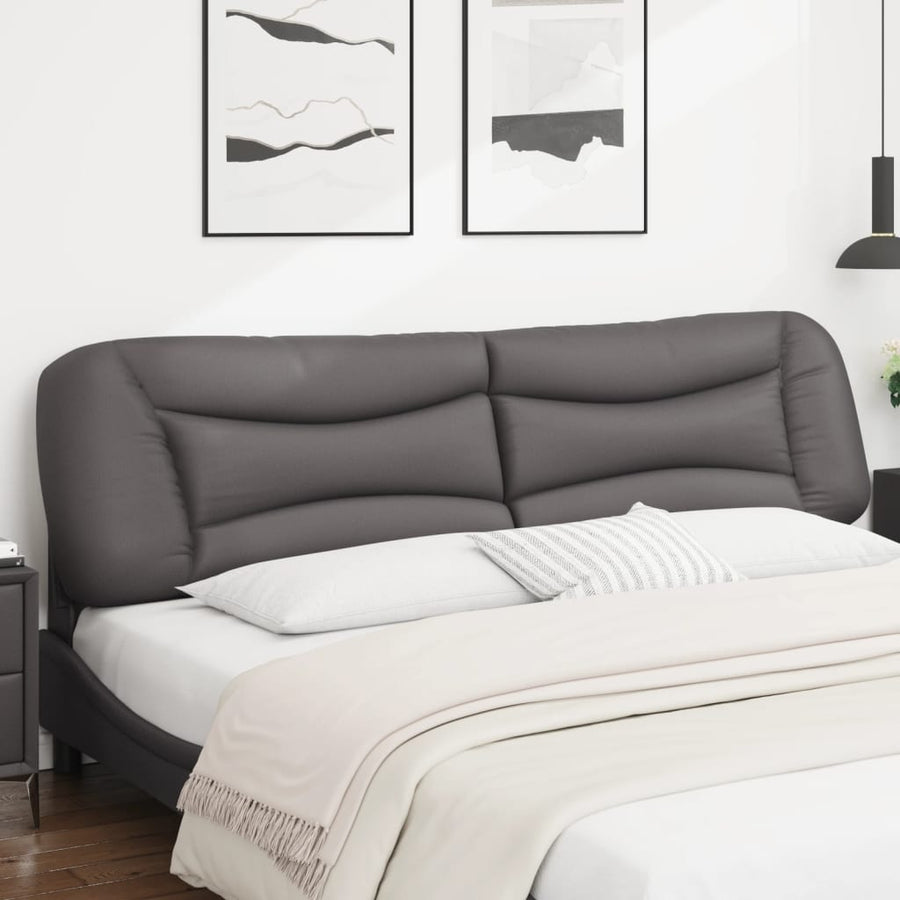 Hoofdbordkussen Kunstleer Grijs 200 cm