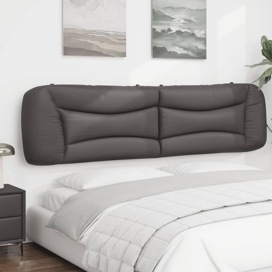 Hoofdbordkussen Kunstleer Grijs 200 cm