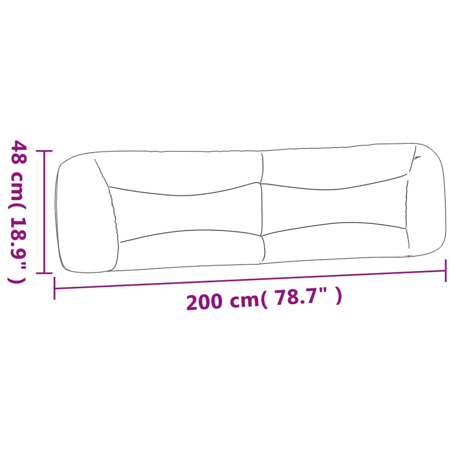 Hoofdbordkussen Kunstleer Grijs 200 cm