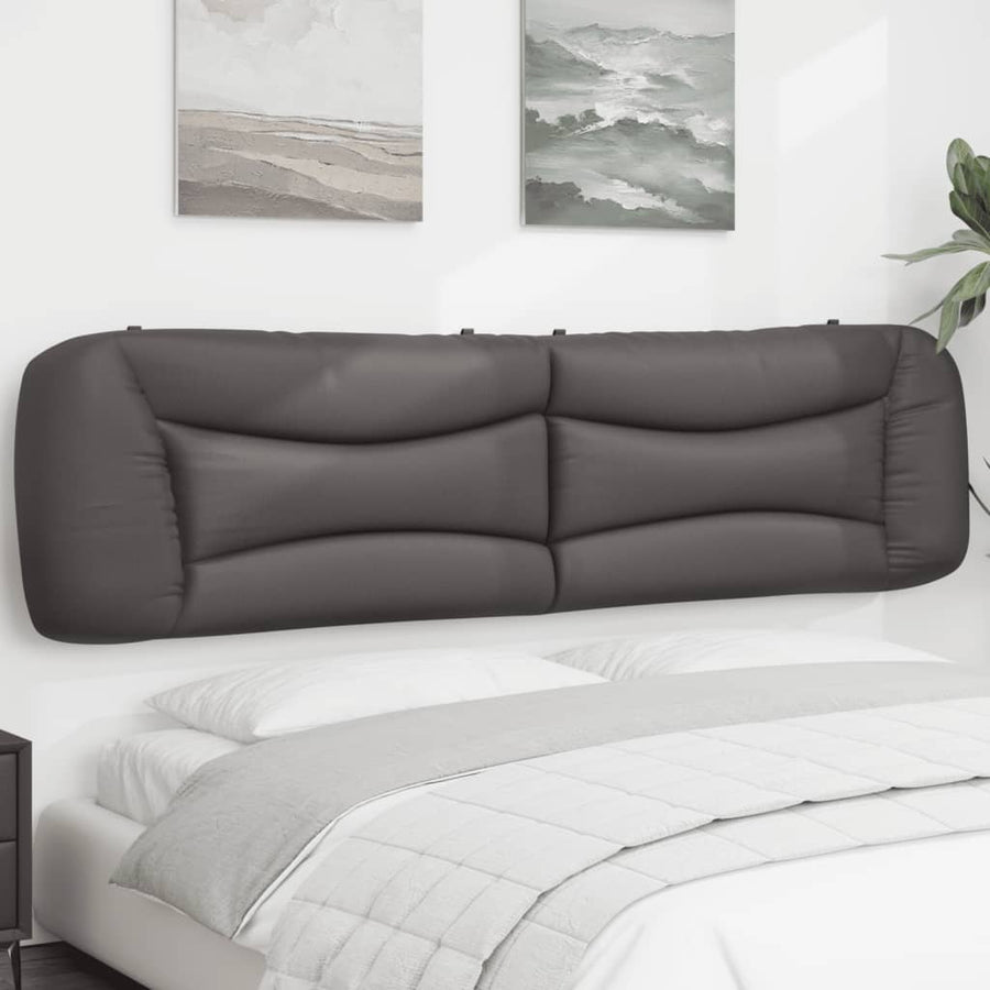 Hoofdbordkussen Kunstleer Grijs 200 cm