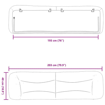 Hoofdbordkussen "Hvar" 193 cm stof donkergrijs