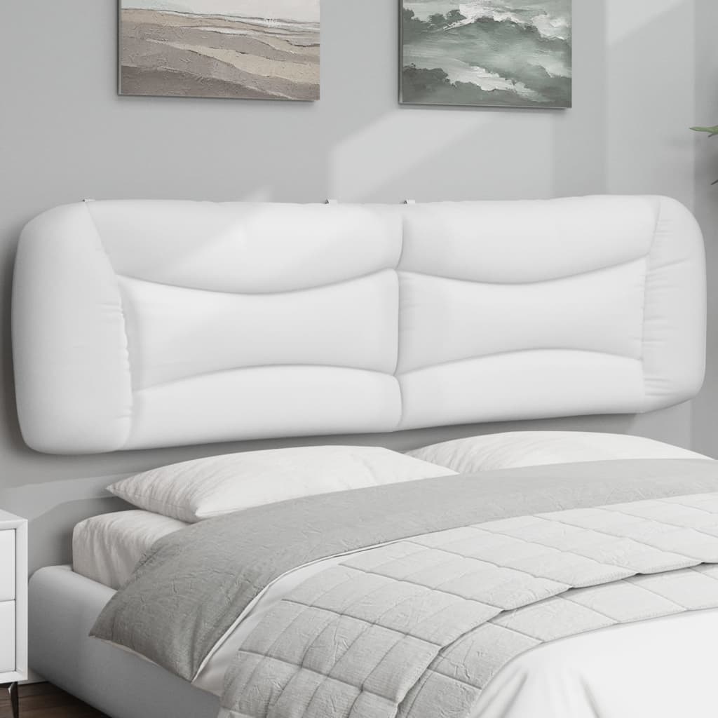 Hoofdbordkussen "Hvar" 193 cm kunstleer wit