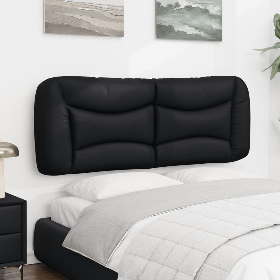 Hoofdbordkussen zwart 135 cm kunstleer