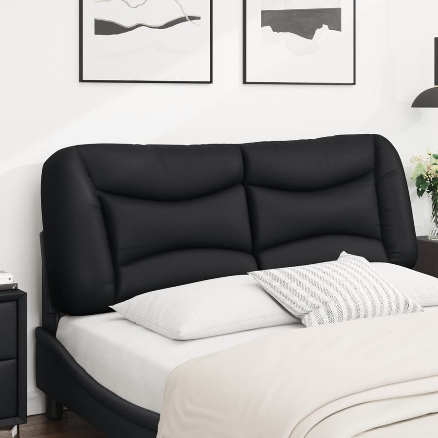 Hoofdbordkussen zwart 135 cm kunstleer
