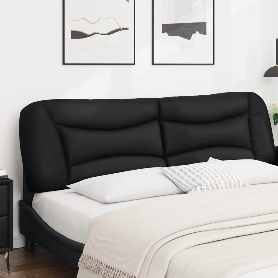 Hoofdbordkussen zwart 180 cm kunstleer