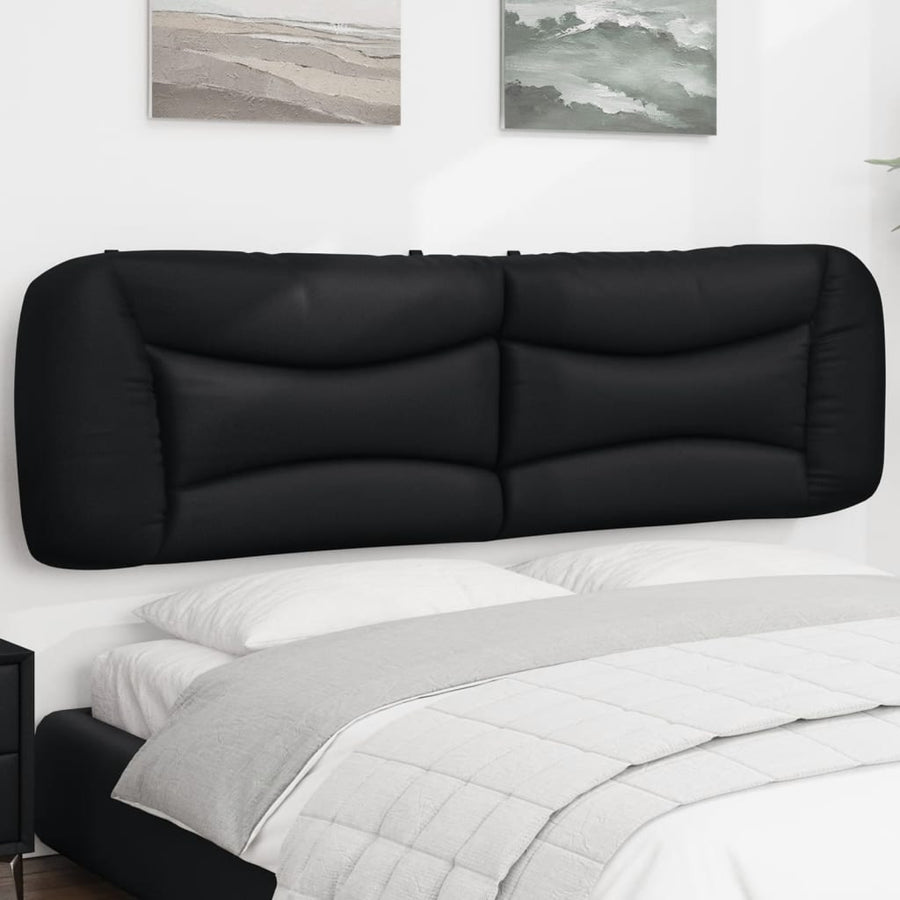 Hoofdbordkussen zwart 180 cm kunstleer
