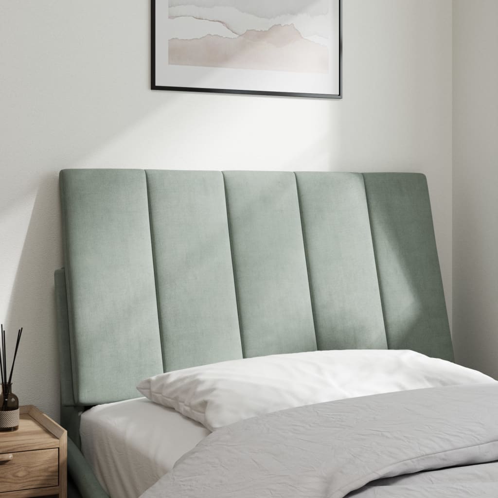 Hoofdbordkussen 90 Cm Velvet Lichtgrijs