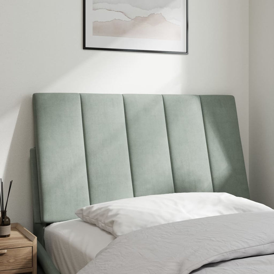 Hoofdbordkussen 90 Cm Velvet Lichtgrijs