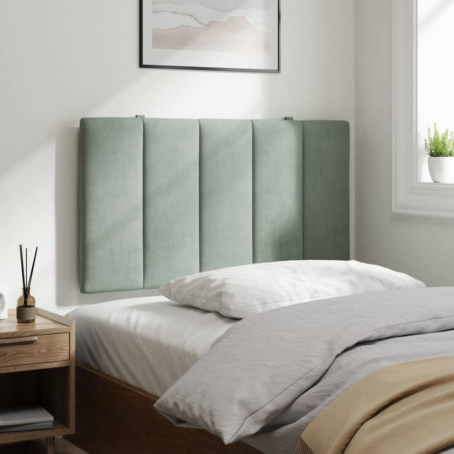 Hoofdbordkussen 90 Cm Velvet Lichtgrijs