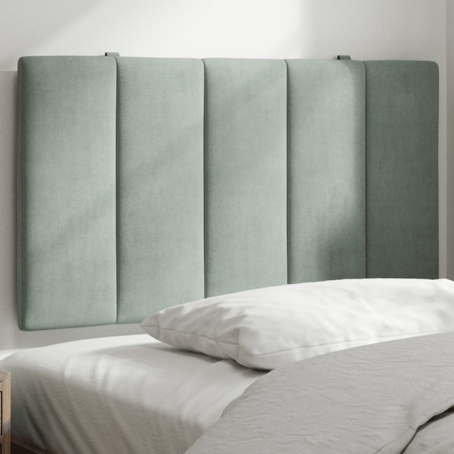 Hoofdbordkussen 90 Cm Velvet Lichtgrijs