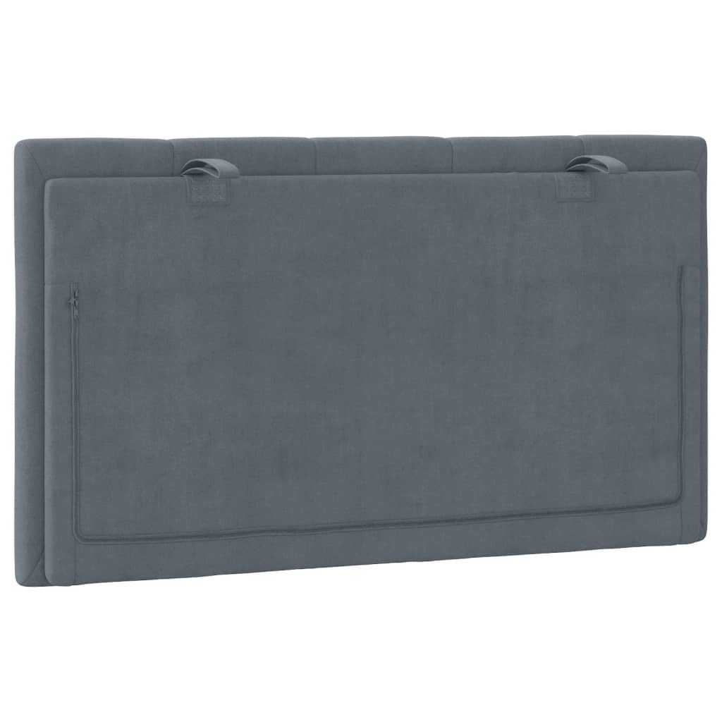 Hoofdbordkussen 90 Cm Fluweel Donkergrijs