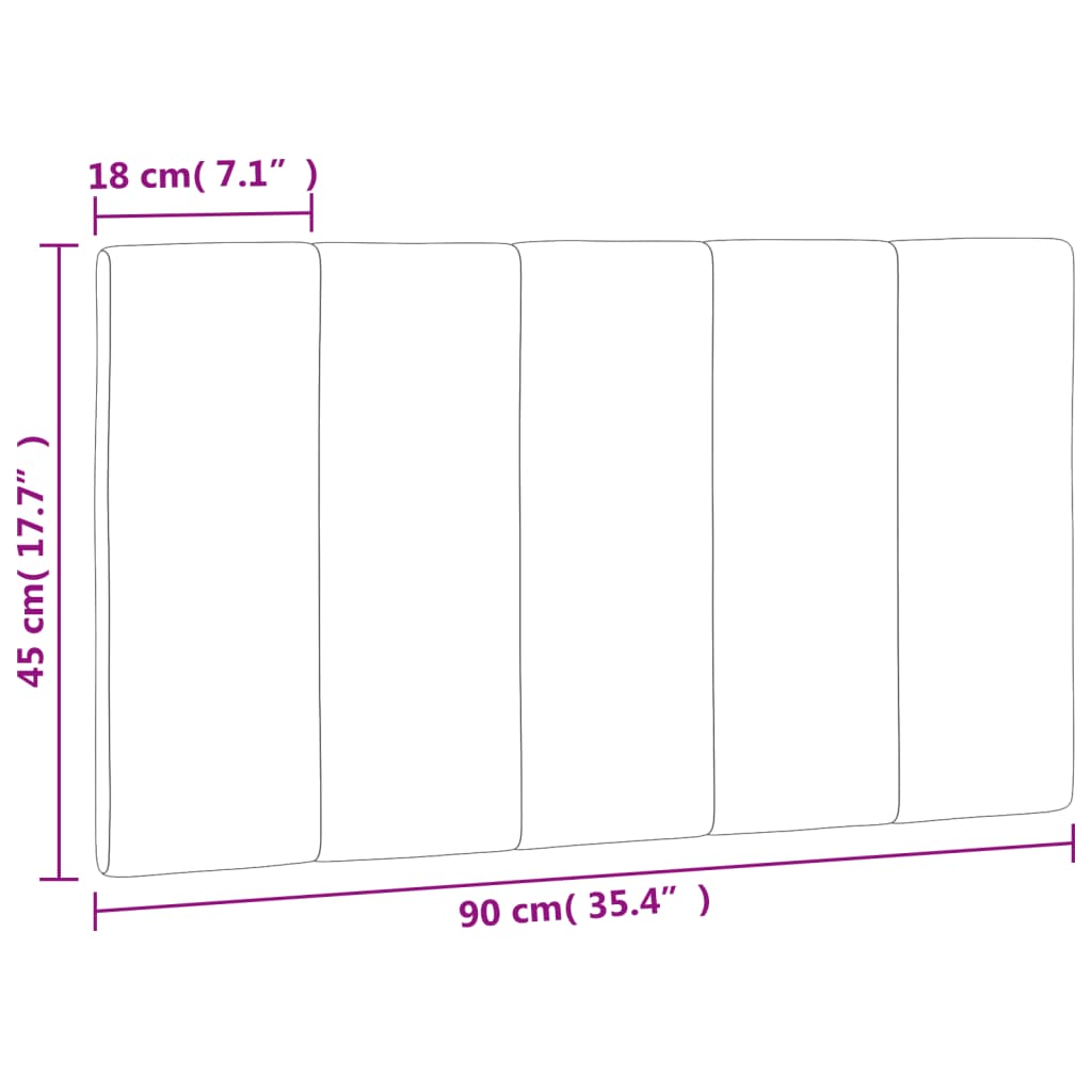 Hoofdbordkussen 90 Cm Fluweel Donkergrijs