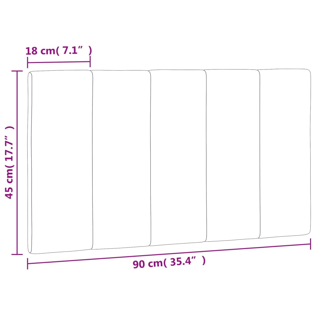 Hoofdbordkussen 90 Cm Fluweel Zwart