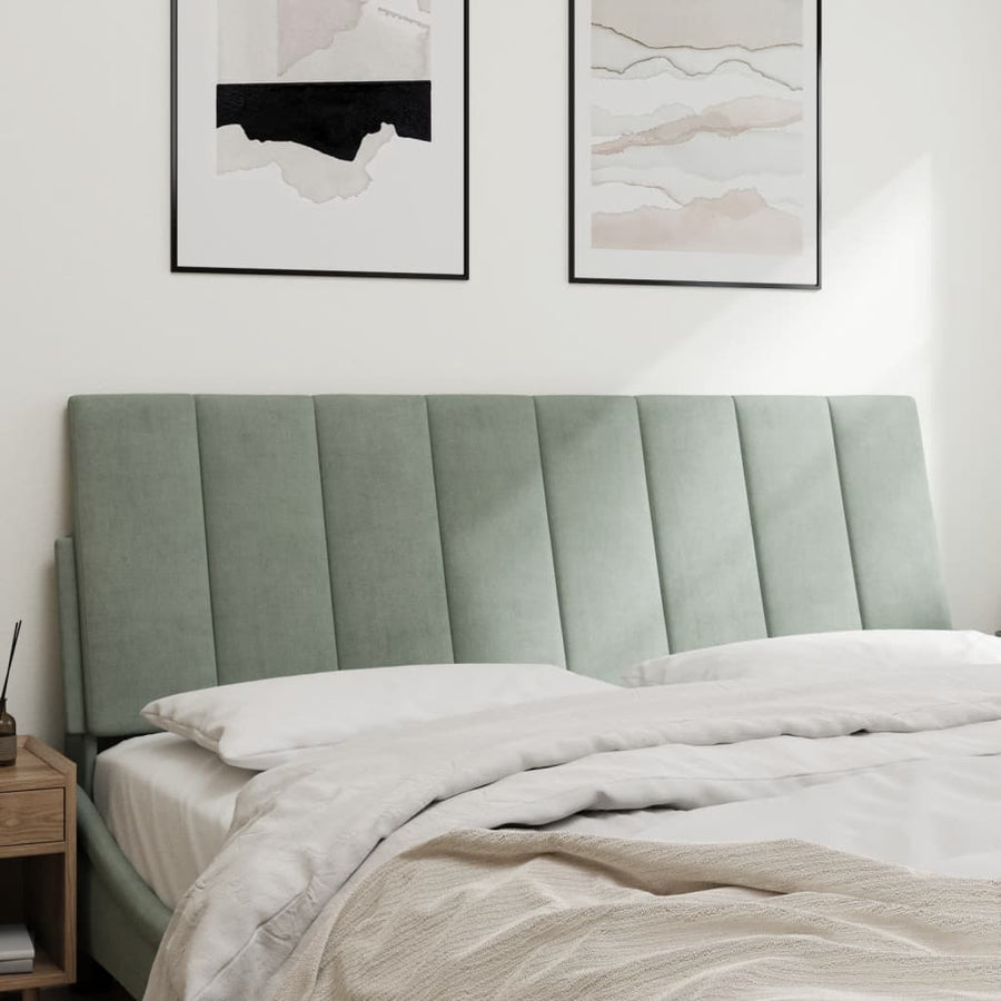 Hoofdbordkussen 120 Cm Fluweel Lichtgrijs