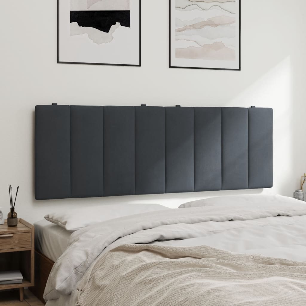 Hoofdbordkussen "Hanko" 137 cm fluweel donkergrijs