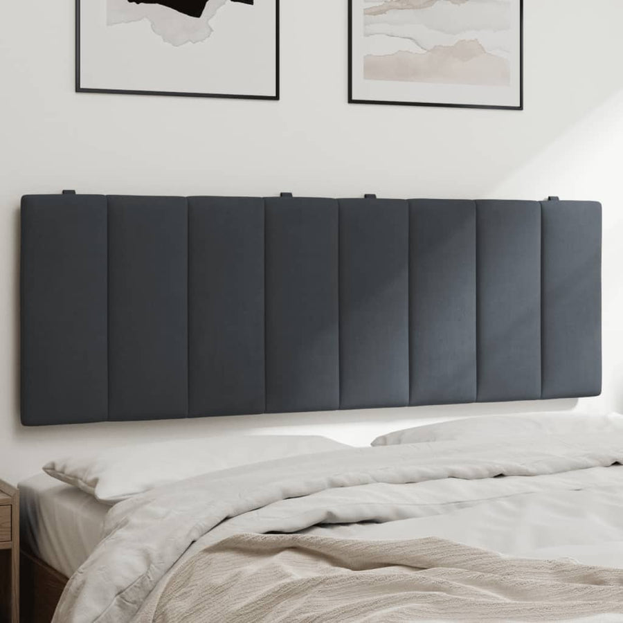 Hoofdbordkussen "Hanko" 137 cm fluweel donkergrijs