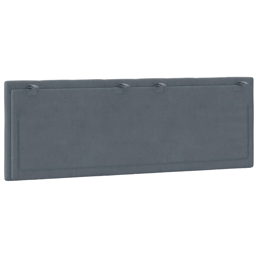 Hoofdbordkussen "Hanko" 137 cm fluweel donkergrijs