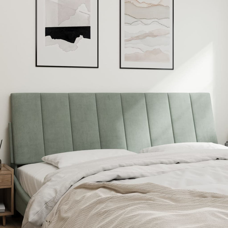 Hoofdbordkussen 160 Cm Fluweel Lichtgrijs