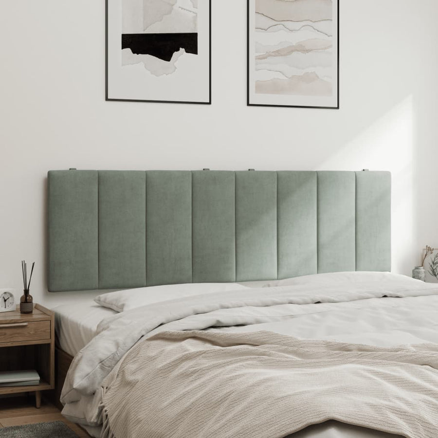 Hoofdbordkussen 160 Cm Fluweel Lichtgrijs