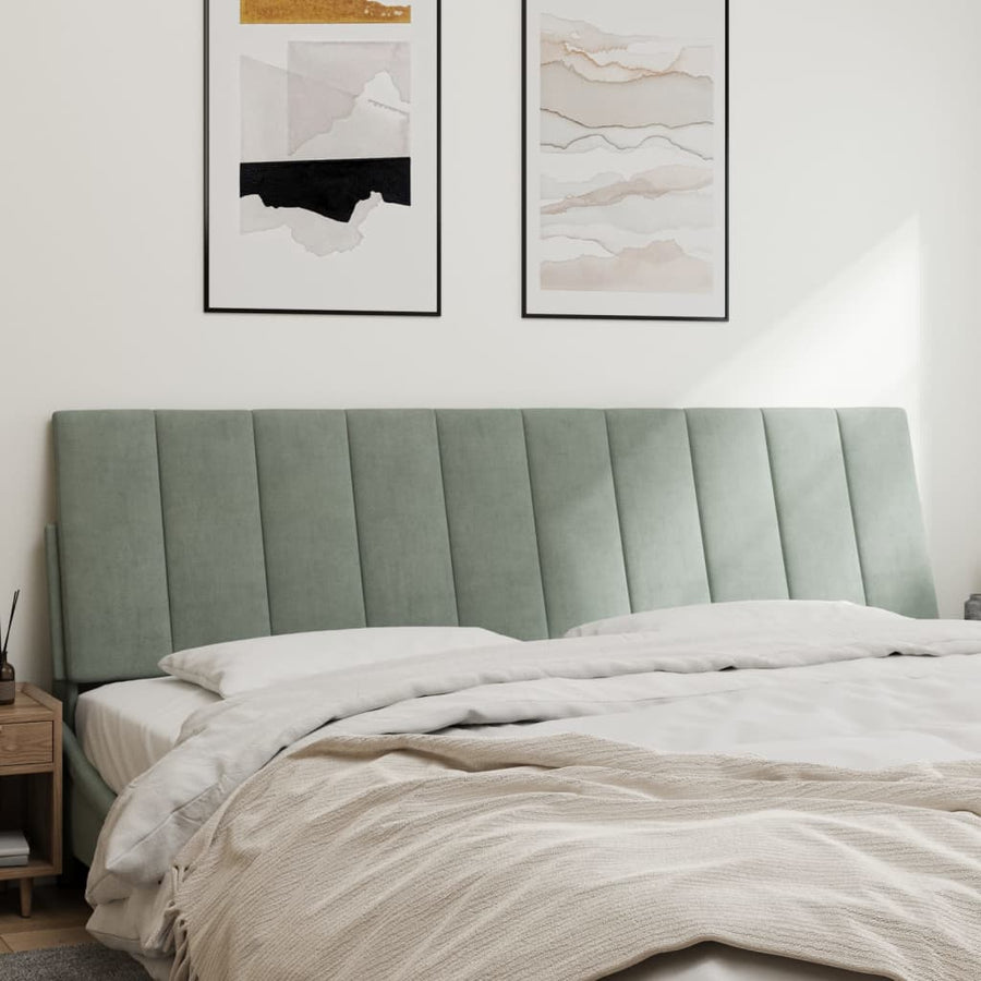 Hoofdbordkussen 180 Cm Fluweel Lichtgrijs