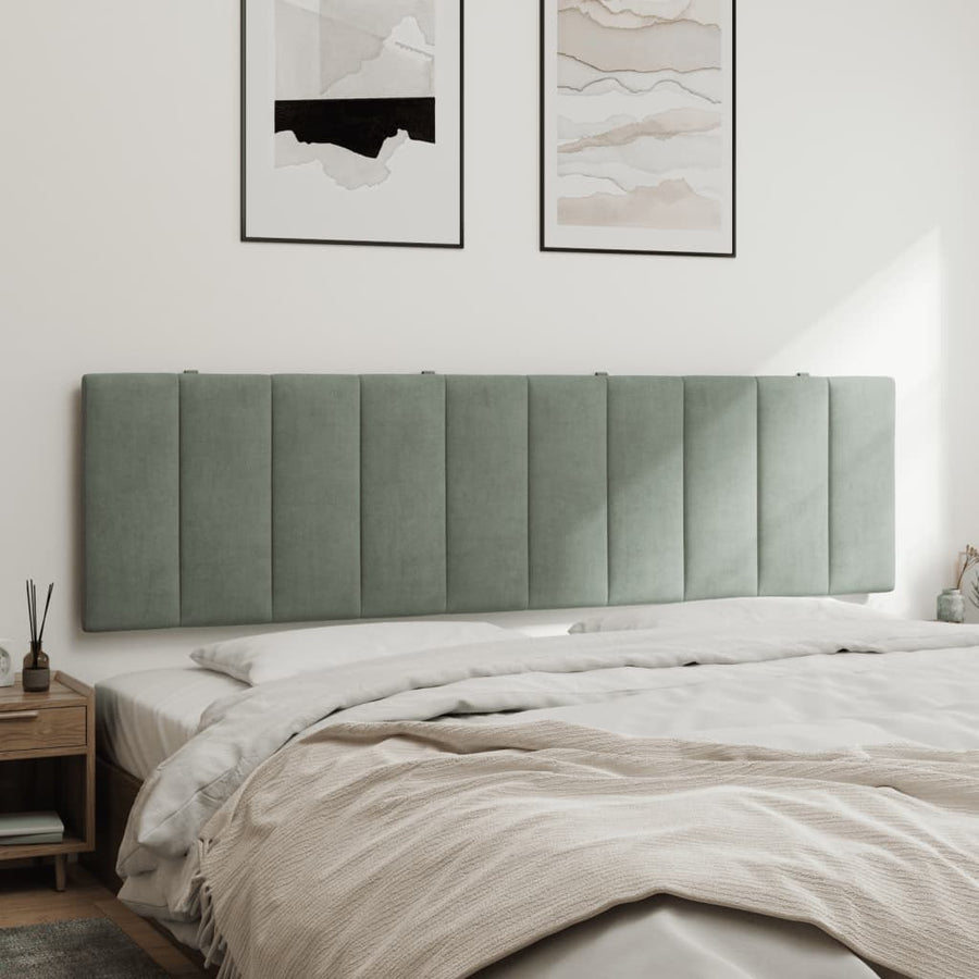Hoofdbordkussen 180 Cm Fluweel Lichtgrijs