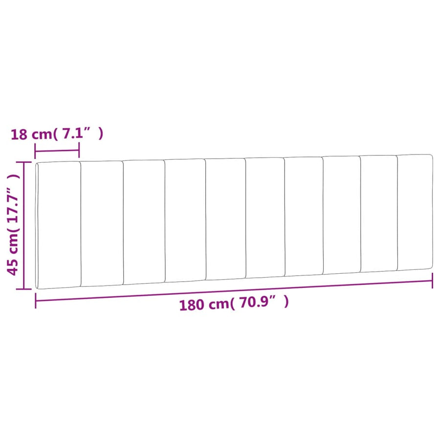 Hoofdbordkussen 180 Cm Fluweel Lichtgrijs