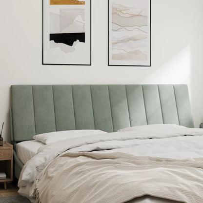 Hoofdbordkussen "Hanko" 183 cm fluweel lichtgrijs
