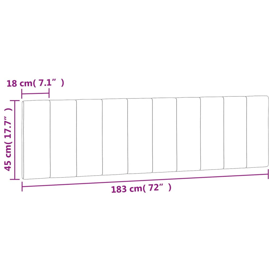 Hoofdbordkussen "Hanko" 183 cm fluweel lichtgrijs