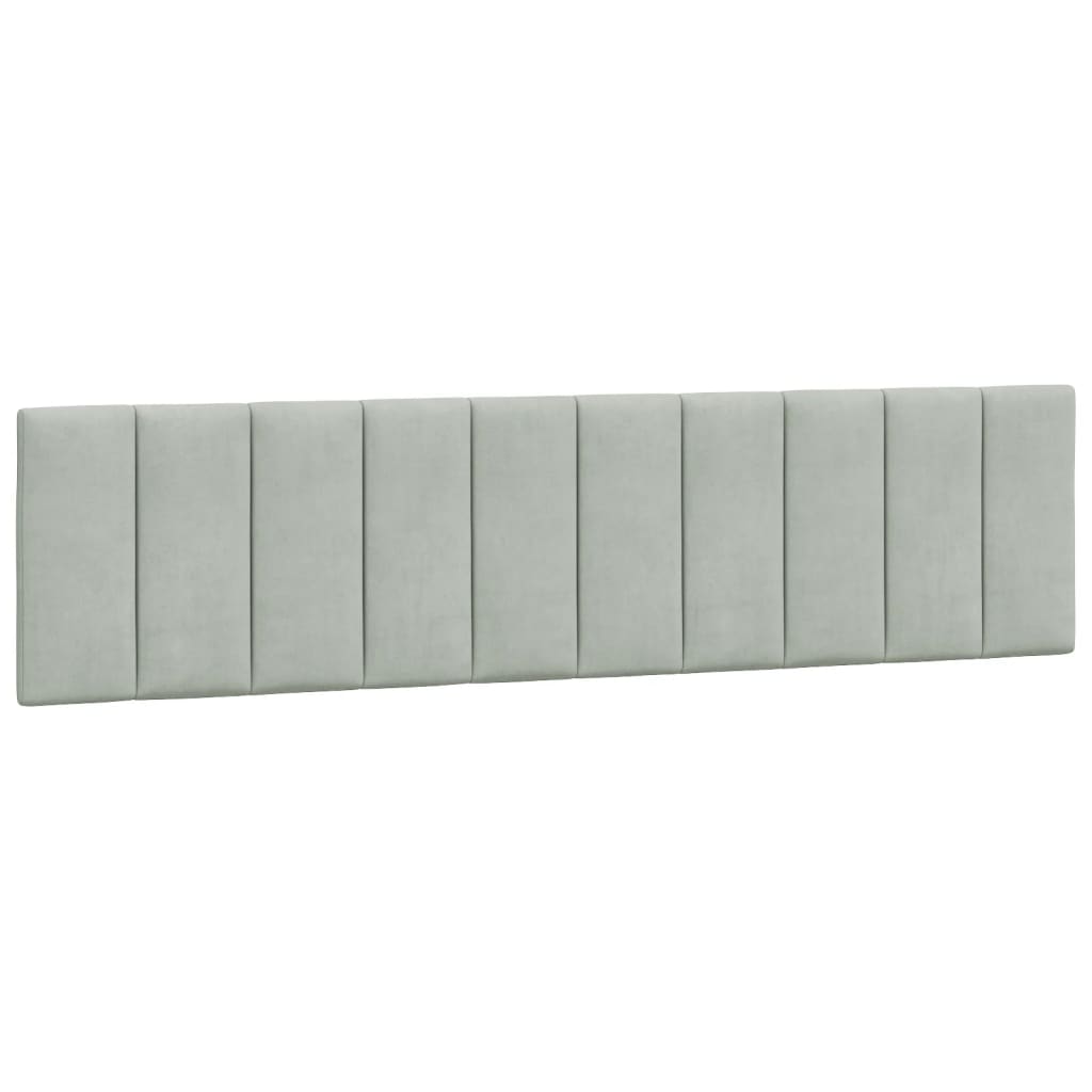 Hoofdbordkussen Velvet 200 cm Lichtgrijs