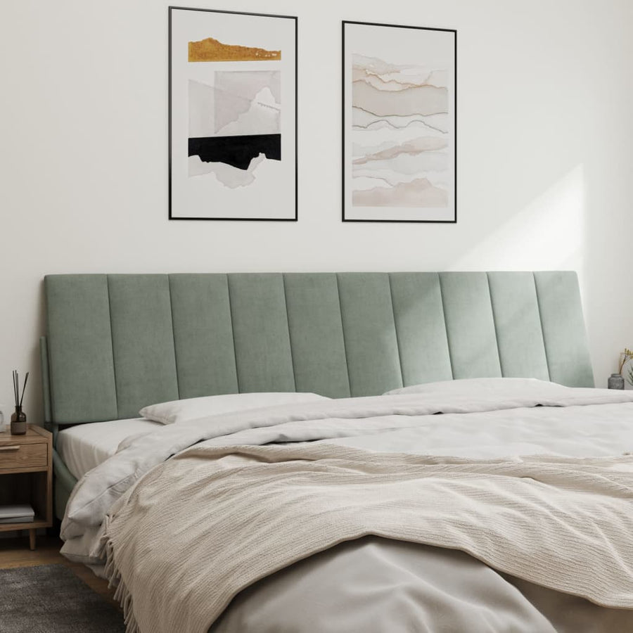 Hoofdbordkussen Velvet 200 cm Lichtgrijs
