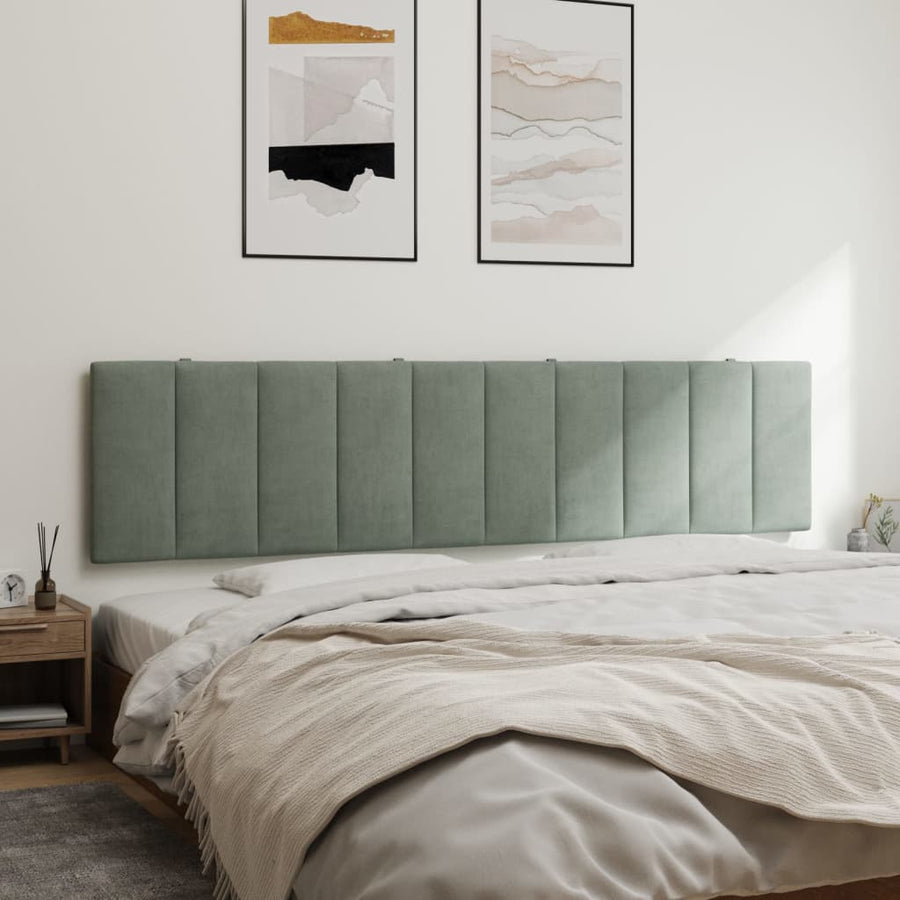 Hoofdbordkussen Velvet 200 cm Lichtgrijs