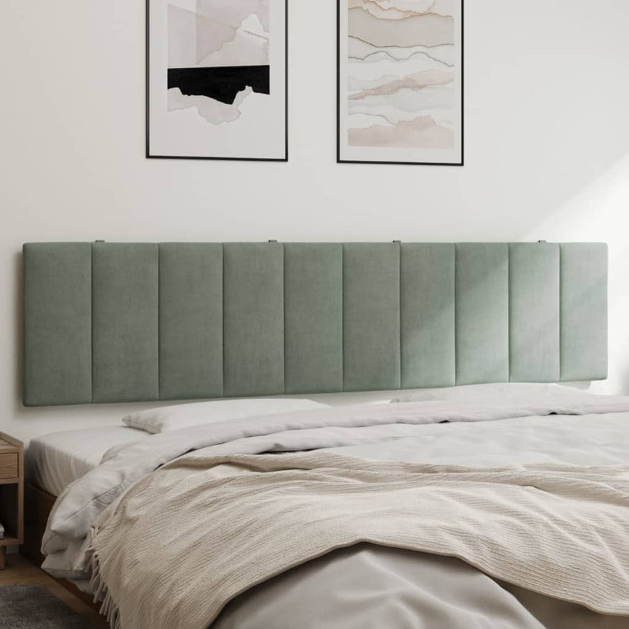 Hoofdbordkussen Velvet 200 cm Lichtgrijs