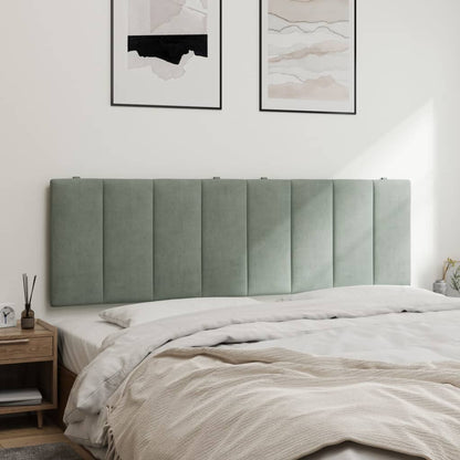 Hoofdbordkussen "Hanko" 152 cm fluweel lichtgrijs