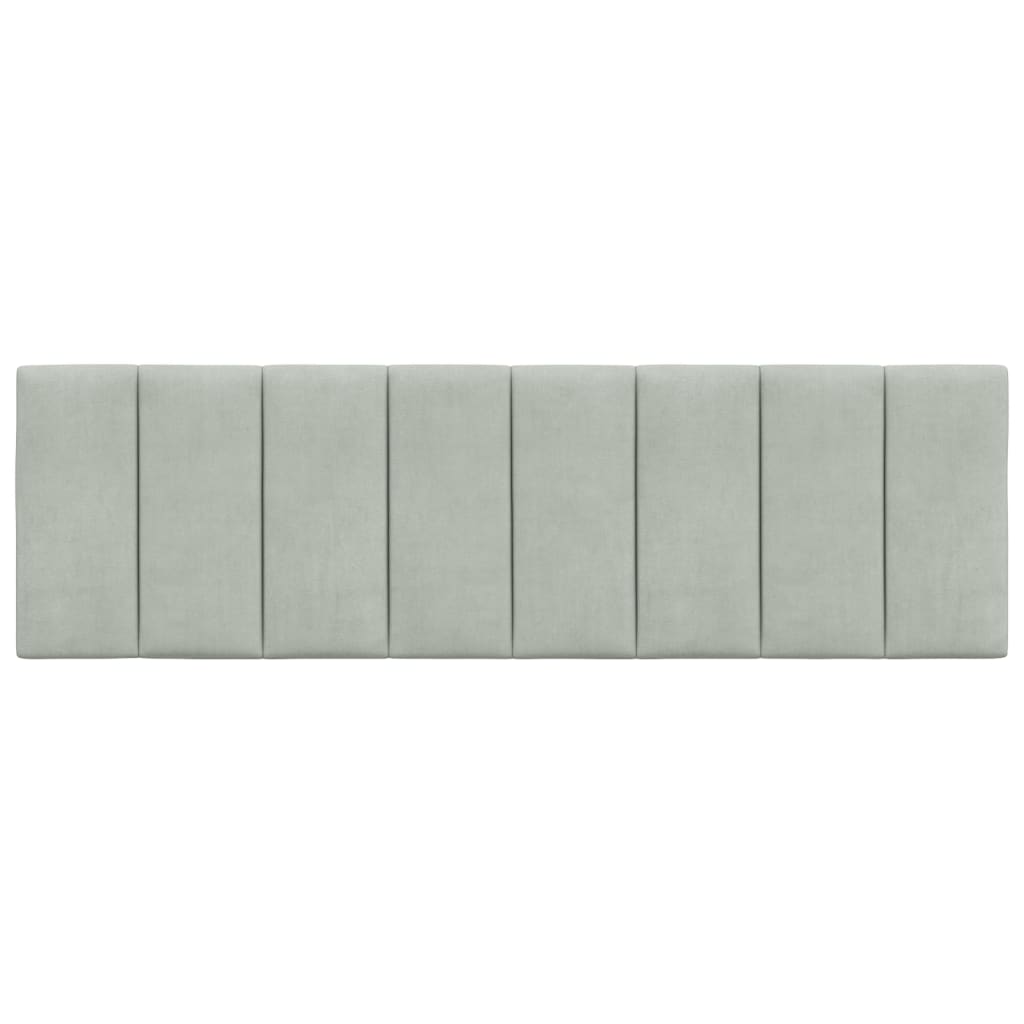 Hoofdbordkussen "Hanko" 152 cm fluweel lichtgrijs