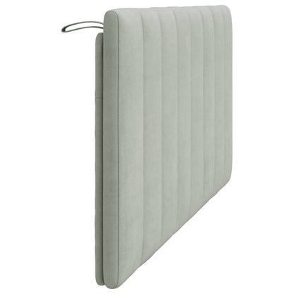Hoofdbordkussen "Hanko" 152 cm fluweel lichtgrijs