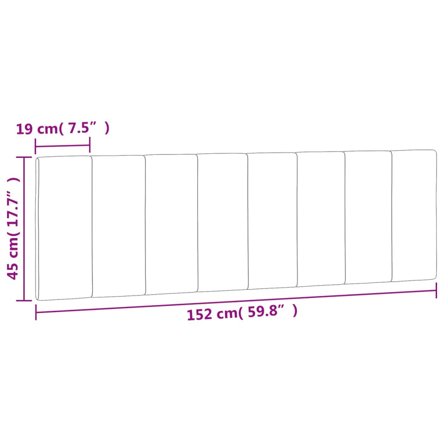 Hoofdbordkussen "Hanko" 152 cm fluweel lichtgrijs